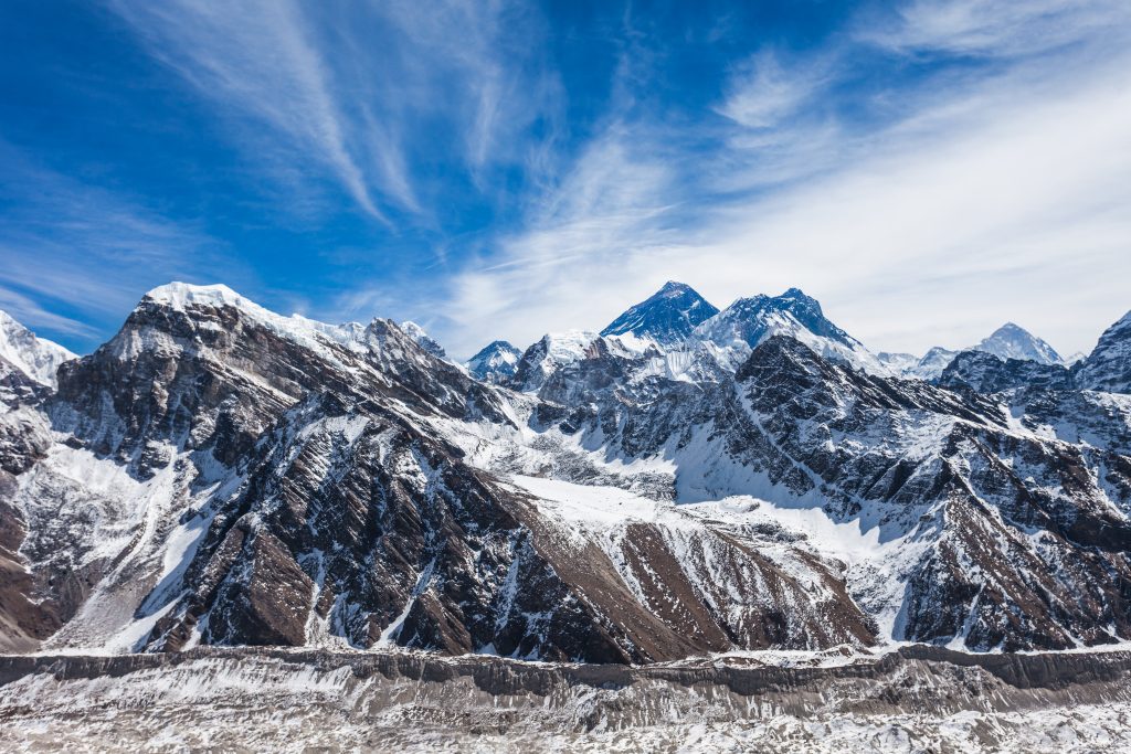 Everest, Nuptse and Lhotse landscape, Himalaya, Nepal